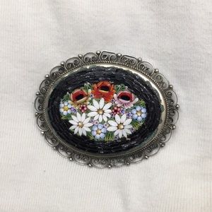 Micromosaic pin, Italian made